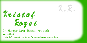 kristof rozsi business card